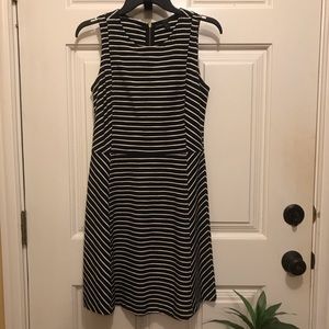 J. Crew Black & White Striped A-line Dress